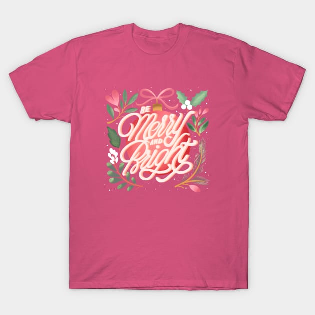 Be merry and bright-christmas decorations T-Shirt by Miruna Mares